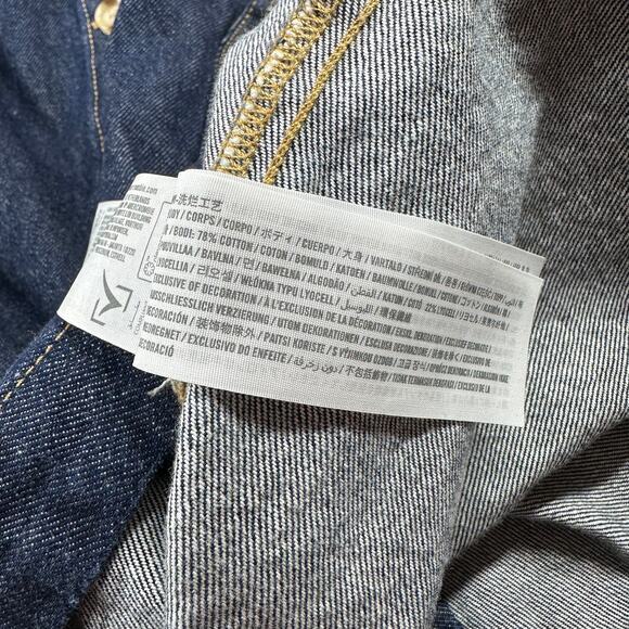 Abercrombie & Fitch Denim Vest Womens Large Blue Dark Wash Button Tie Back New - Picture 8 of 11